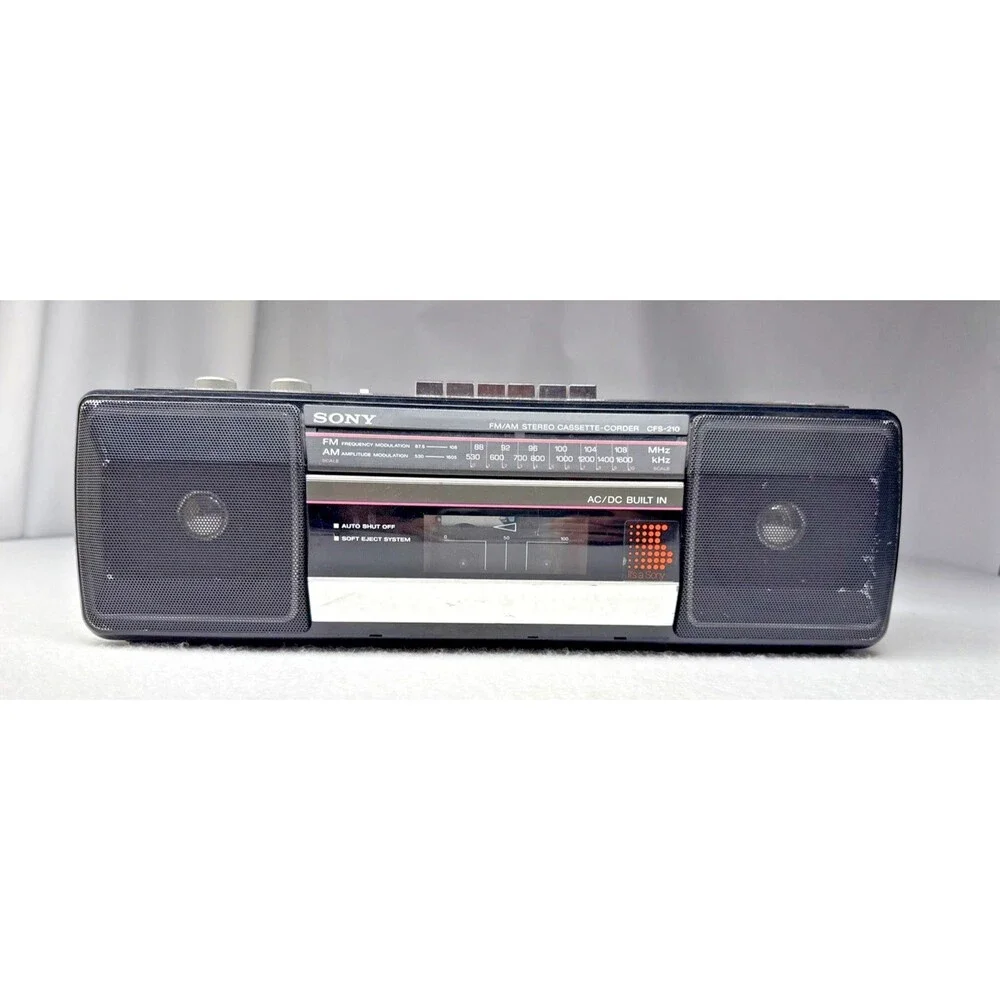 Sony CFS-210 Soundrider AM FM Stereo Cassette Boombox Radio Tested Works Vintage